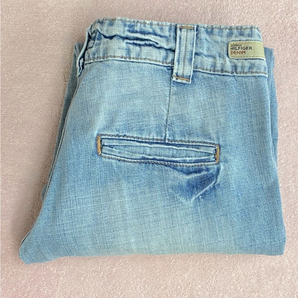 Vintage Tommy Hilfiger Denim Light Wash Resa Capri Ragged Aged Wash 28 - Picture 13 of 13